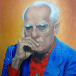 Alberto Moravia - olio su tela